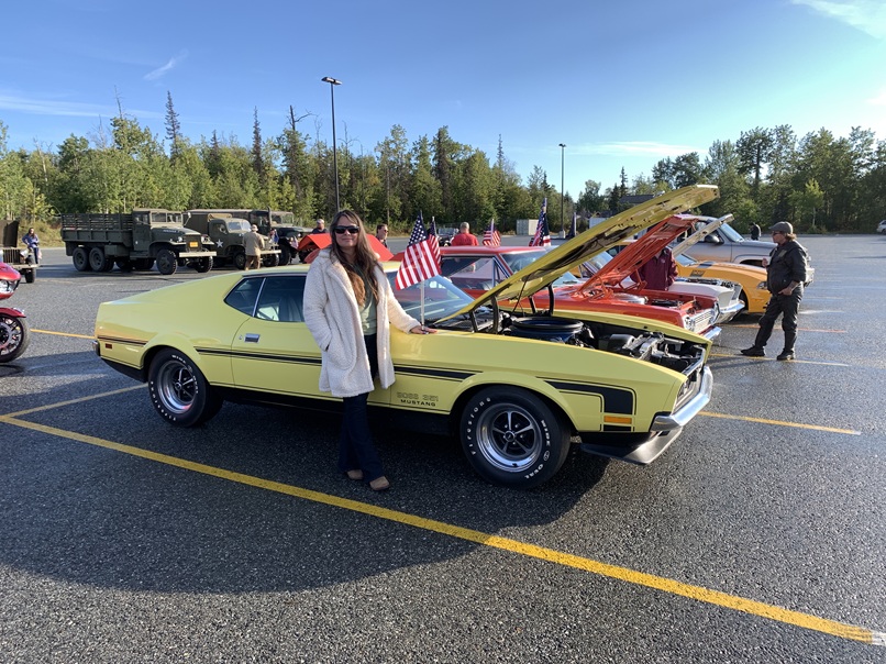 Sheila Monson and her Boss 351 Mustang